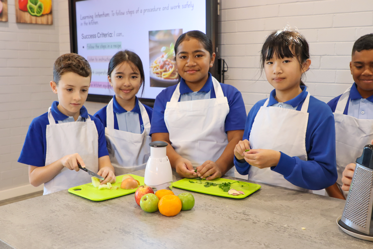 Students in the kitchen